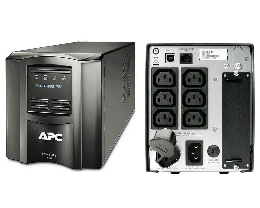 APC Smart-UPS, Line Interactive, 750VA, Tower, 230V, 6x IEC C13 outlets, SmartConnect Port+SmartSlot, AVR, LCD