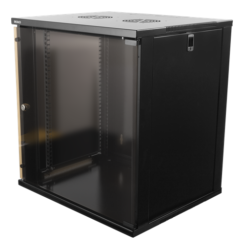 19&quot; 12U 540*450mm  must klaasuksega räki kapp põrandale või seinale 