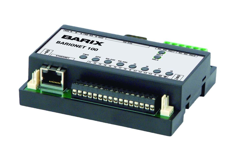 Barix BarioNet-100: IP-enabled programmable controller, no power supply