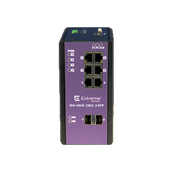 Extreme DIN-rail 4-port PoE+ 10/100 2-ort 10/100 w/ 2-port SFP, töötemperatuur -40C...+75C