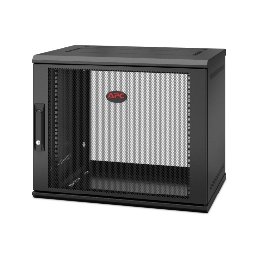 APC NetShelter 9U wallmount rack enclosure cabinet single hinged switch depth