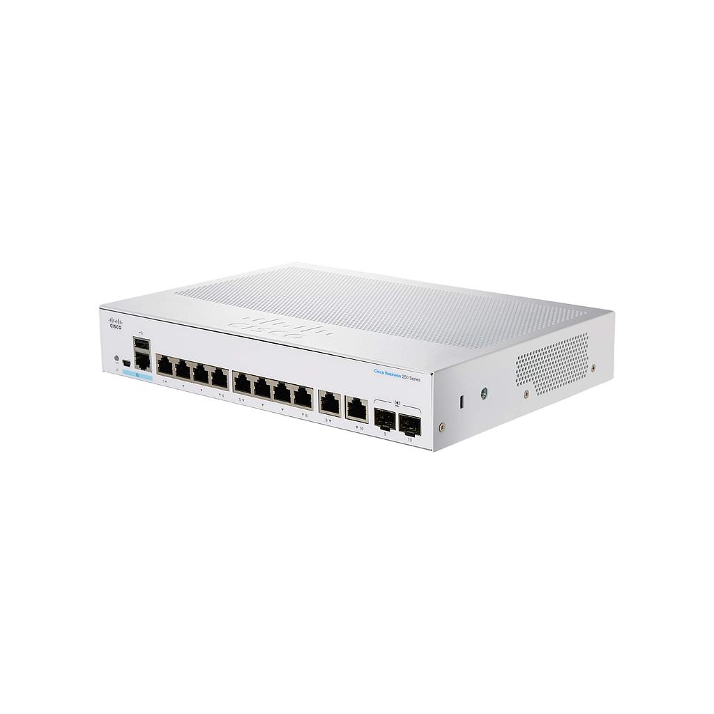 Cisco CBS250 Smart 8-port GE ext PS, 2*1G combo