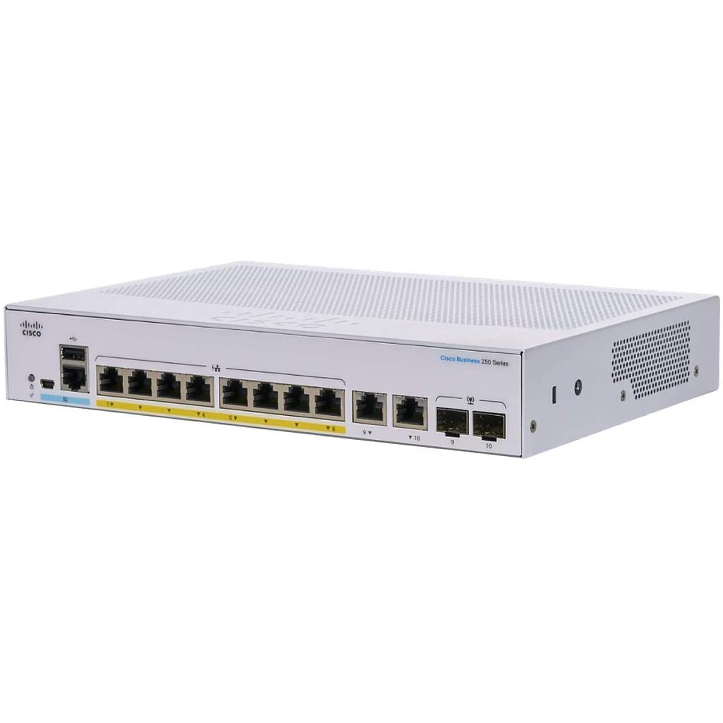 Cisco CBS250 Smart 8-port GE full PoE ext PS 2*1G combo
