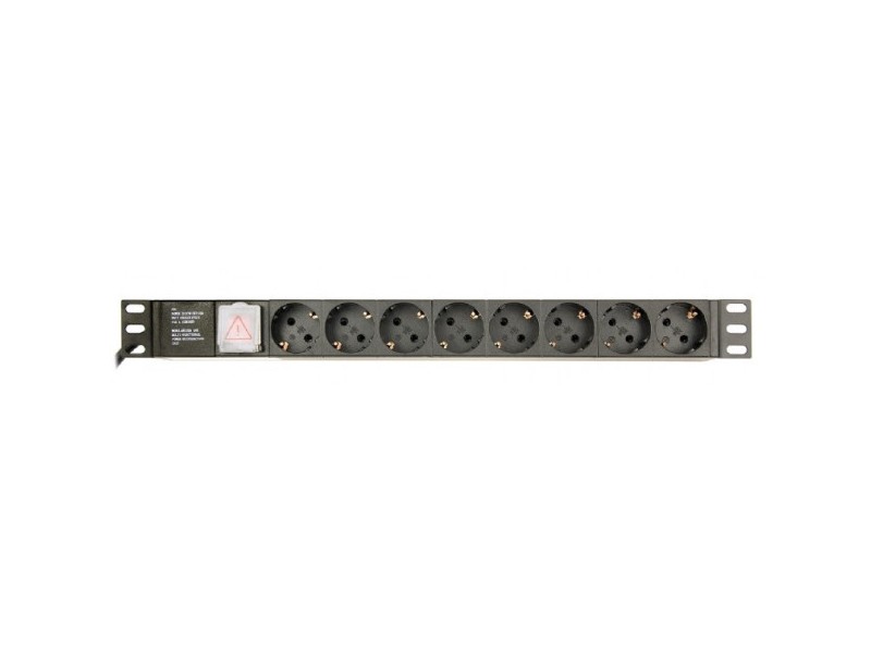 Power distribution unit (PDU), 8 Schuko sockets, 1U, 16A, 3m cable