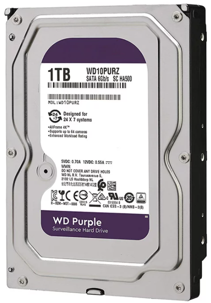 Western Digital Purple 3.5&quot; 1TB Surveillance HDD SATA 3.0, 64MB cache, 5400 rpm