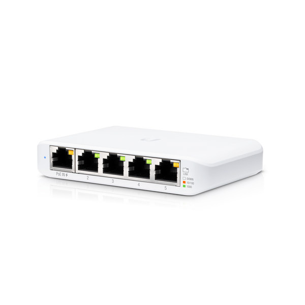 Ubiquiti L2 managed switch with 5 GbE RJ45 ports, including 1 802.3af PoE input