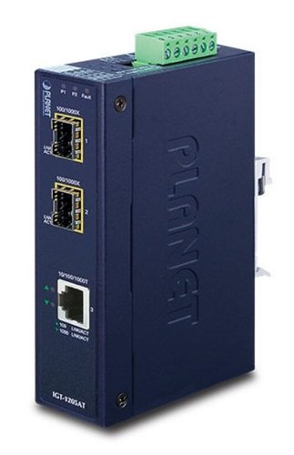 Planet industrial 1-port 10/100/1000T to 2-port 100/1000/2500X SFP media converter