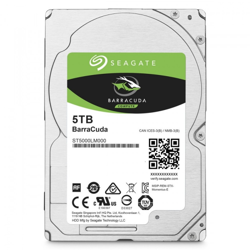 Seagate Barracuda 2.5&quot; 5TB SATA HDD, 5400rpm, 128MB cache