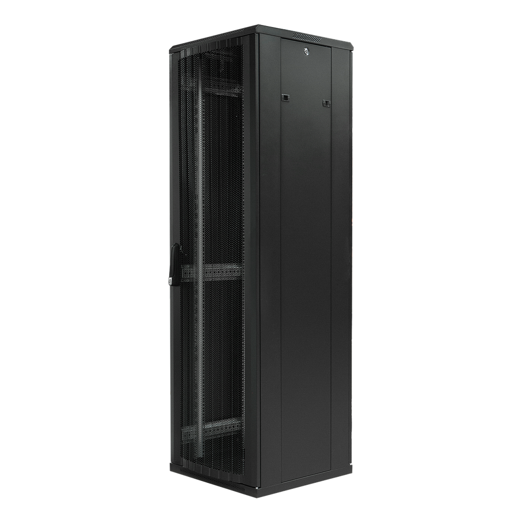 Toten System G, 19&quot; floor cabinet, 42U, 600*600, perforated front door, split perforated rear door, black