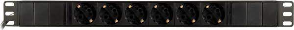 19&quot; toitepaneel, 6*CEE 7/4, 1*CEE 7/7, must, 2m