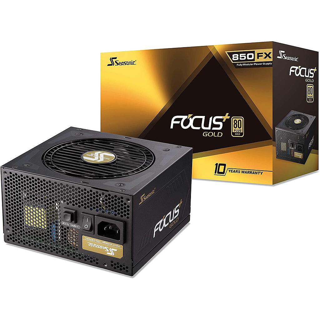 Seasonic FOCUS GX-850, 850W 80+ gold ATX power supply, full-modular, fan control in fanless, silent, and cooling mode