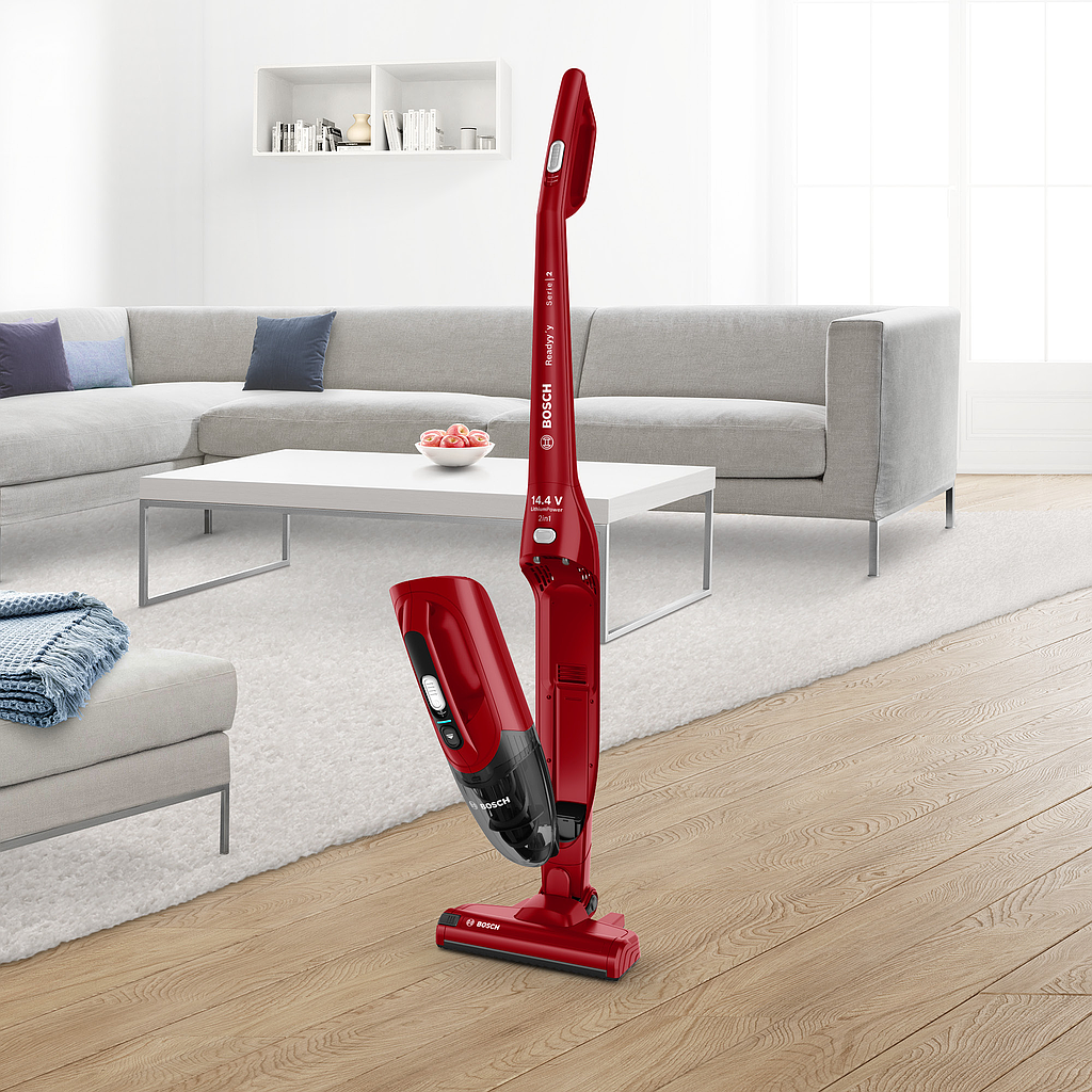 Bosch 2in1 cordless vacuum cleaner BBHF214R, 14.4V, 500ml, red color
