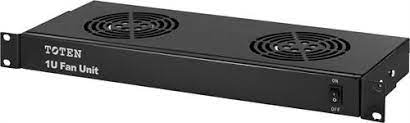 Toten 1U 19&quot; jahutusplokk, 2 ventilaatorit, 230V, must. Ilma toitekaablita.