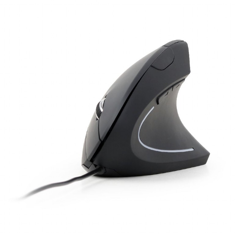 Ergonomic 6-button wired optical mouse, black