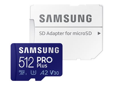 Samsung PRO Plus microSD 512GB, up to 160MB/s(read), 120MB/s(write)