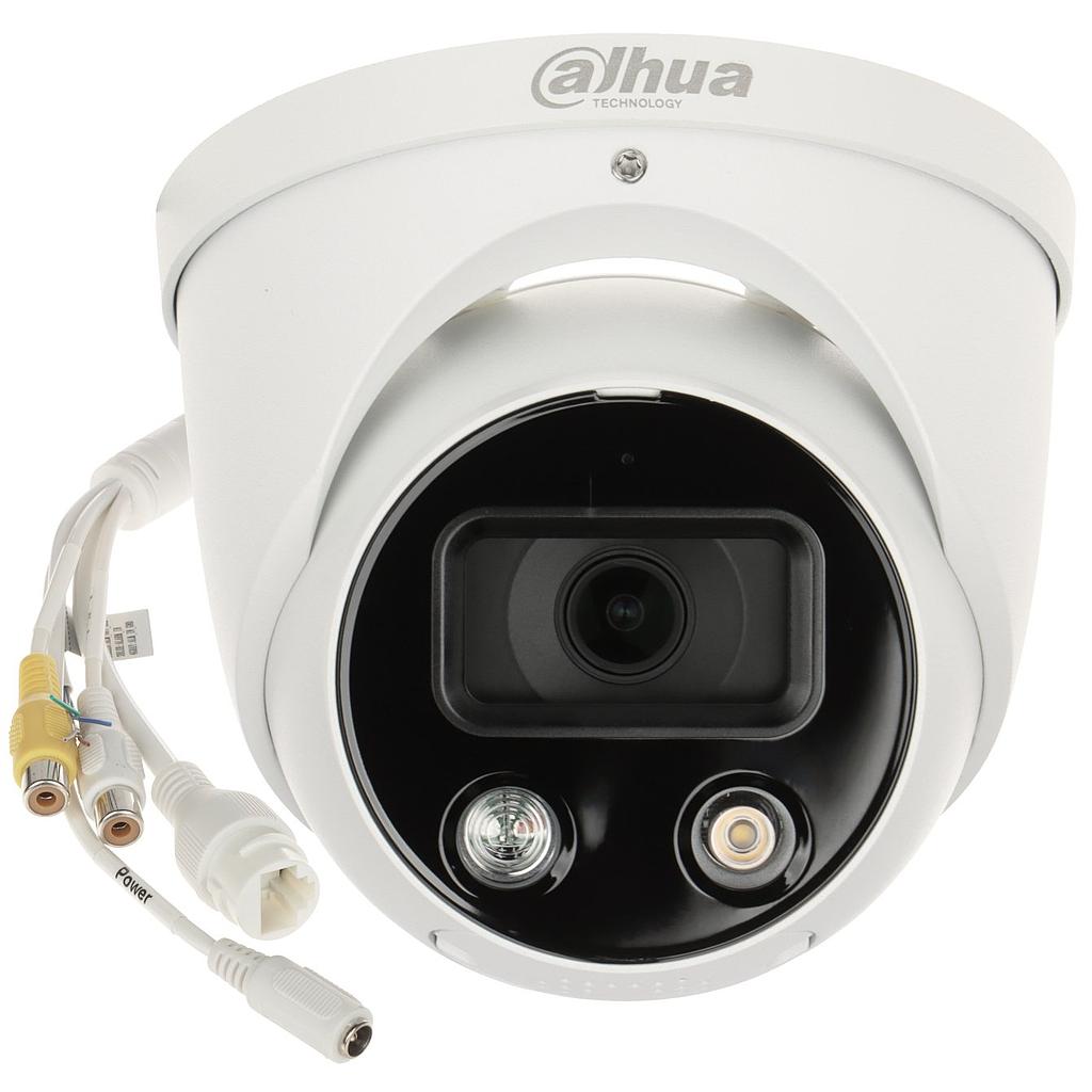 Dahua IPC-HDW3549H-AS-PV, fullcolor &amp; TiOC (24/7 värviline pilt ja vilkur sireeniga), WizSense, 1/2.7” 5MP sensor 2592*1944@20fps H.265+, 0.003 Lux@F1.0, valge-LED valgustab kuni 30m, WDR 120db, 2.8mm 103°, punane-sinine vilkur &amp; sireen, analüütika: jooneületus, piirkonda sisenemine /väljumine (inimese ja auto tuvastus/eristus); sisseehitatud mikrofon &amp; kõlar, mikrofoni sis. &amp; kõlari välj., alarm I/O 1/1, Micro SD -&gt; 256GB, DC 12V &amp; PoE &lt;8W, töötemp: -40°C to +60°C, IP67