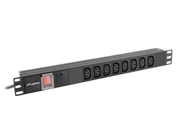 Power distribution unit (PDU) Lanberg, 19&quot; 1U 16A 2M 8*IEC C13 sockets, black, C20