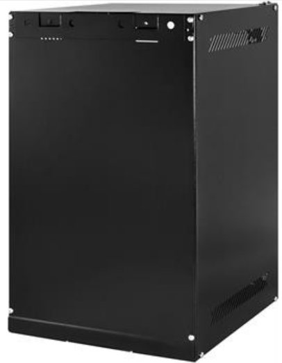 Toten wall cabinet 10&quot; 6U 280*310, glass door, black. Flat pack.