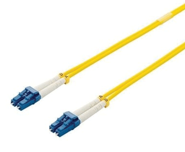 Fiber patch cord; OS2; LC/UPC,both sides; 10m; LSZH; kollane