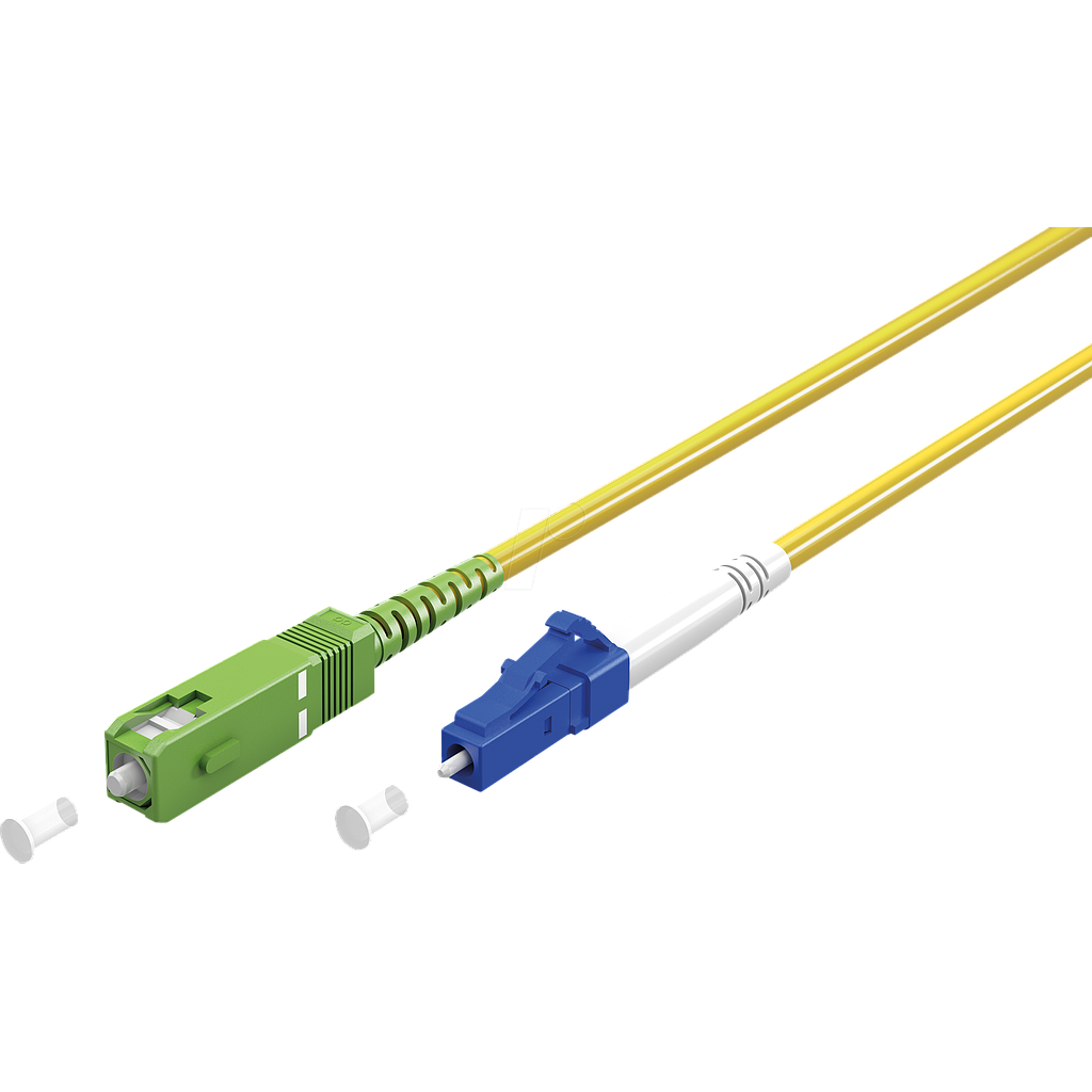 Goobay fiber patch cord; OS2; LC/UPC,SC/APC; 5m; optical fiber: 9/125um, yellow
