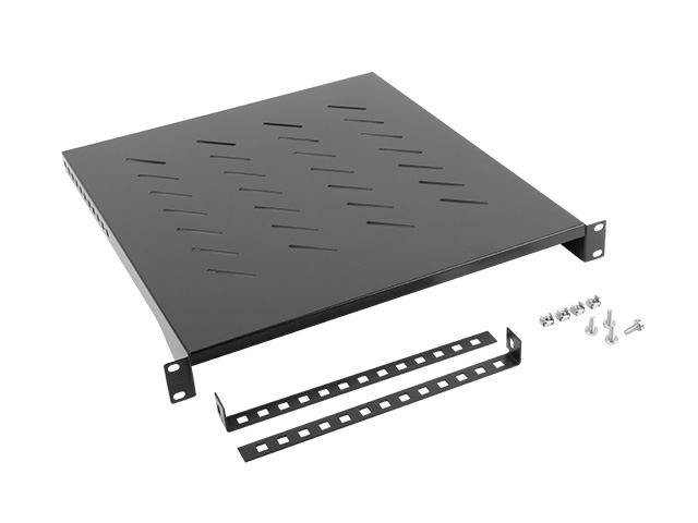 Lanberg fixed shelf 19&quot; 1U/483*500mm max load capacity up to 25kg, black