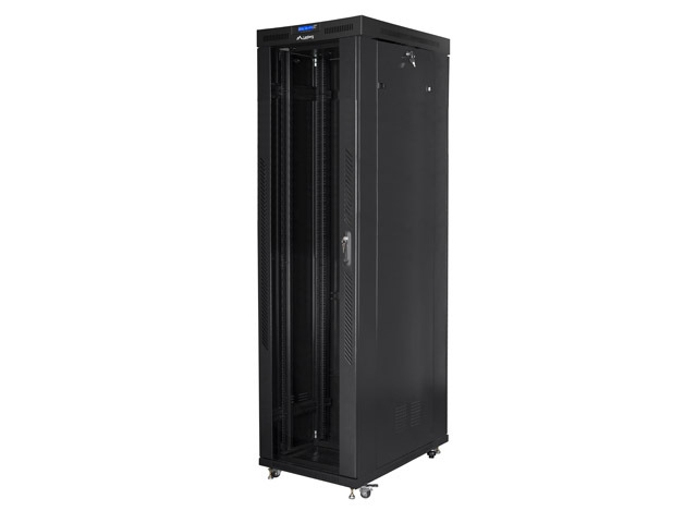 Lanberg free-standing rack 47U*800*1000 19&quot; with glass door, LCD, black, flat pack