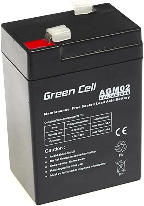 AGM02	 GREEN CELL Battery AGM 6V4.5AH