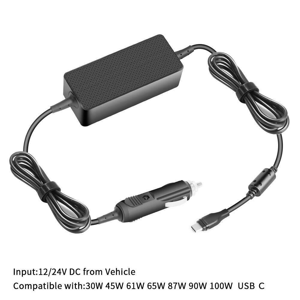 CoreParts USB-C invertor autosse 100W, in 12-24V DC 5A/ out USB PD3.0 Plug:USB-C, output: 5V3A, 9V3A, 12V3A, 15V3A, 20V5A type - C