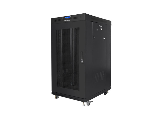 19&quot; 22U free-standing rack cabinet Lanberg (flat pack), 800*800 black, LCD with mesh door