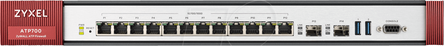 ZyXEL ATP 12 Gigabit user-definable ports, 2*SFP, 2*USB with 1 yr bundle