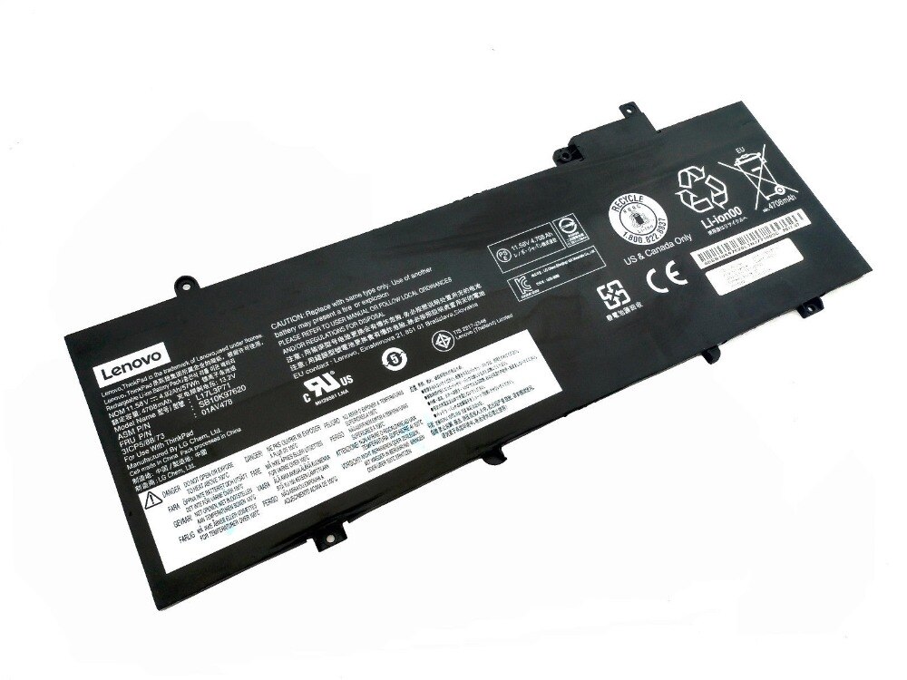 Lenovo notebook lithium-ion battery 01AV478, 3-cell, 57 Wh, for ThinkPad T480s 20L7, 20L8