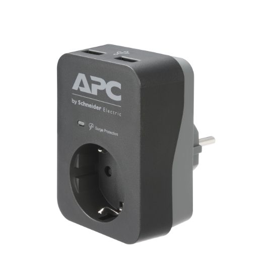 APC essential SurgeArrest 1 outlet 2 USB ports black 230V Germany