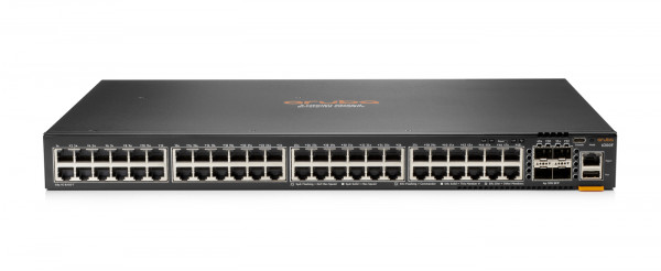 Aruba 6200M 48G class4 PoE 4SFP+ switch must select PSU min1 / max2 (680W JL086A, 1050W JL087A) includes 1 fan tray (JL669B), with 1 open slot with blank cover min=0 \ max = 4 SFP/SFP+ 1/10G transceiver