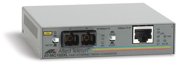 Allied Telesis 100TX to 100FX (SC) standalone media converter