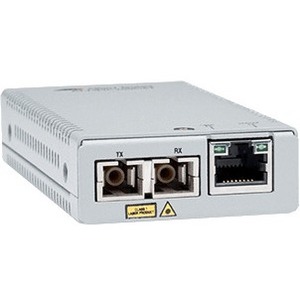 Allied Telesis MMC2000/SC Transceiver/Media converter - TAA compliant - 2 port(s) - 1*Network (RJ-45) - 1*SC - twisted pair, optical fiber - multi-mode - Gigabit Ethernet - 10/100/1000Base-T, 1000Base-SX - 500 m - AC adapter - wall mountable, rack-mountable