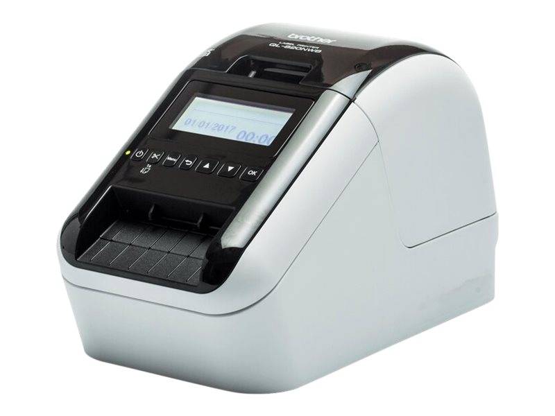 Brother QL-820NWB two-colour (monochrome) label printer, direct thermal. roll 6.2cm, 300*600dpi, up to 110 labels/min, USB, LAN, WI-FI(N), Bluetooth 5.2, cutter, black, glossy white