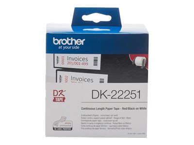 Brother DK22251 red/black on white continous paper tape