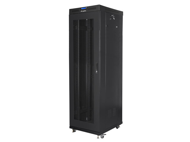 Lanberg 19&quot; 42U 600*800 free standing rack cabinet (flat pack), with mesh metal door, LCD, black