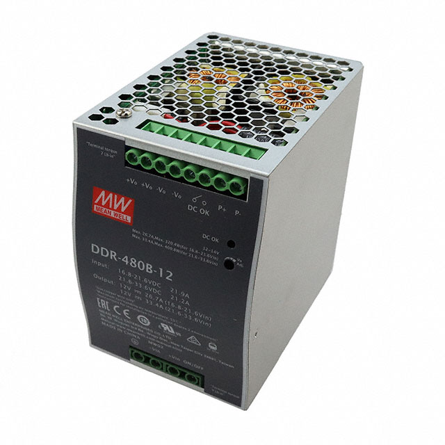 MeanWell DIN liistu DC-DC toiteplokk 480W, input 67.2-154V DC, single output 12V DC, 33.4A, DC OK and remote ON/OFF