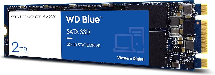 Western Digital 2TB WD Blue 3D NAND internal PC SSD WDS200T2B0B, M.2 2280, SATA III 6 Gb/s, up to 560 MB/s