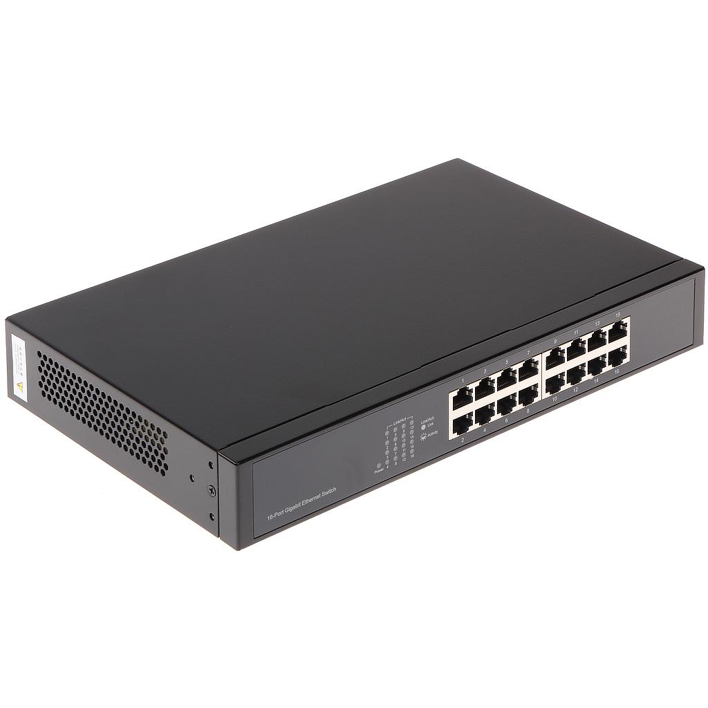 Dahua PFS3016-16GT mittemanageeritav 16 Gigabit pordiga switch • 19&quot; rack kinnitus • 220V