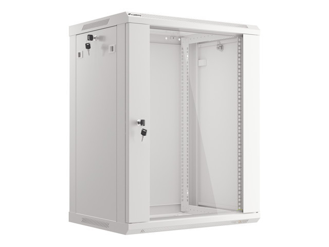 Lanberg 19&quot; rack cabinet V2, wall-mount 15U/600*450 (flat pack), with glass door, grey