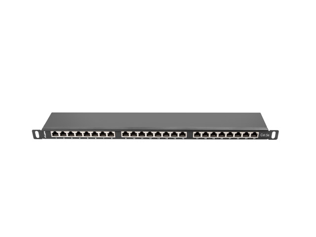 Lanberg patch panel 24 port 0.5U, cat. 5e, shielded, black
