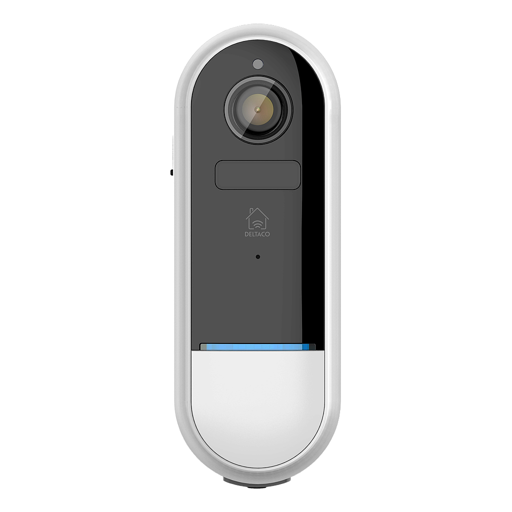 Deltaco Smart Home Wi-Fi doorbell camera, IP65, weatherproof, white/silver