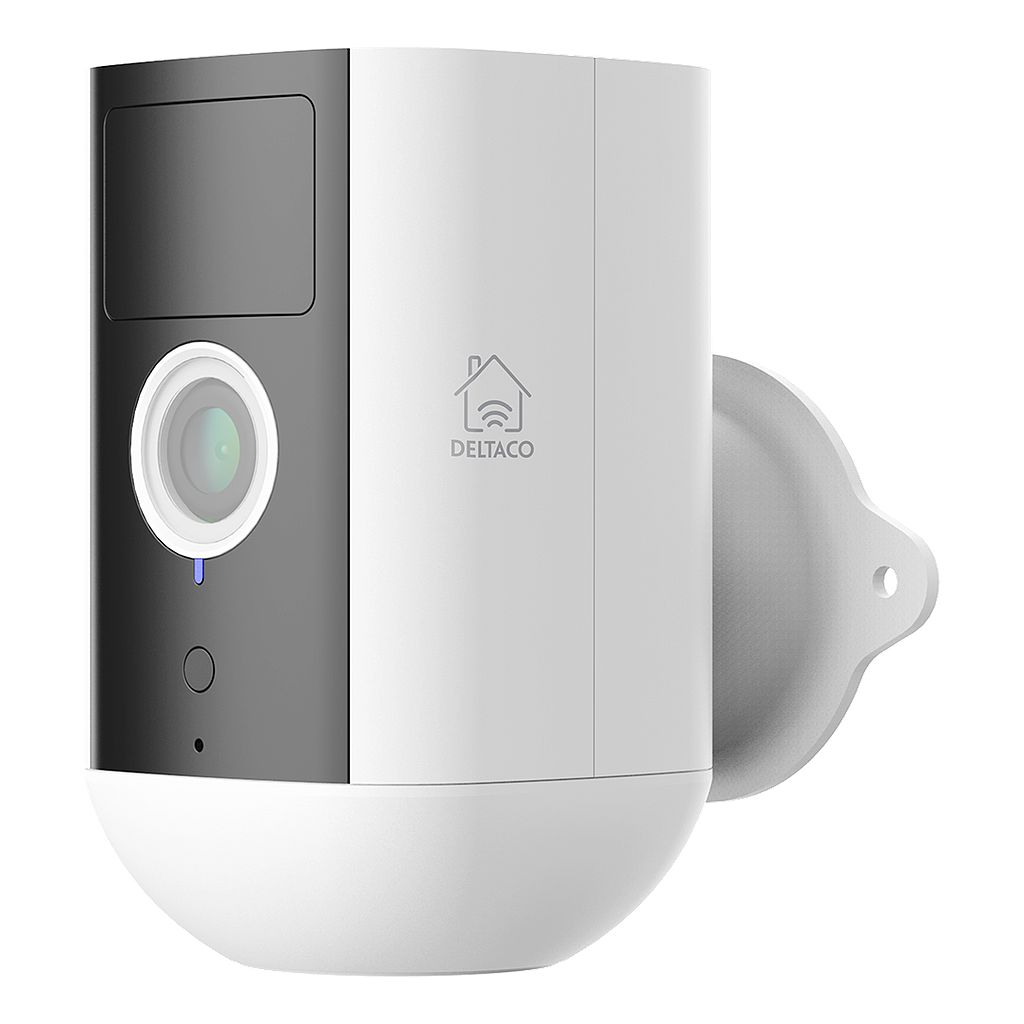Deltaco Smart Home battery-powered Wi-Fi camera for outdoor use, IP54, 2MP, white