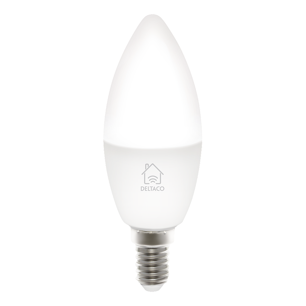 Deltaco Smart Home led light, E14, Wi-Fi, 5W, 2700K-6500K, dimmable, white