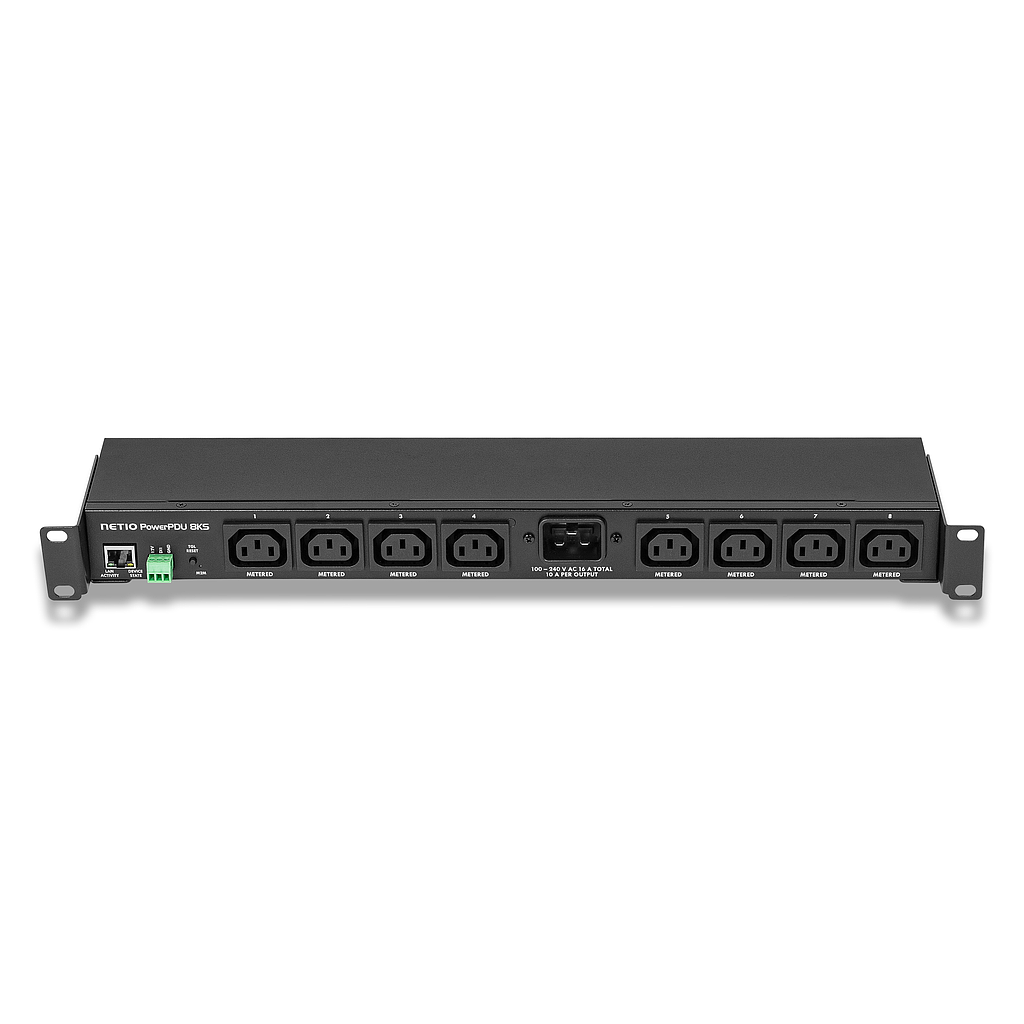 Netio PowerPDU 8KS, full metered smart 19" 1U PDU with RJ45 LAN &amp; web interface, 8 outputs (C13) / 1 input (C20), with power cable