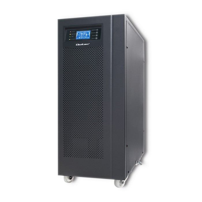 Qoltec Uninterruptible Power Supply UPS On-line | Pure Sine Wave | 10kVA | 8kW | LCD | USB
