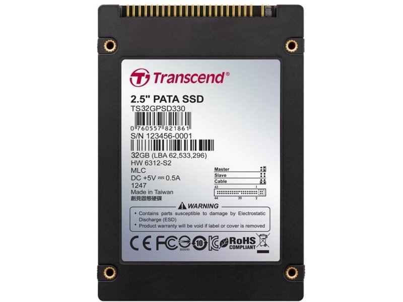 32GB Transcend PSD330 2.5" IDE internal SSD (MLC Flash)