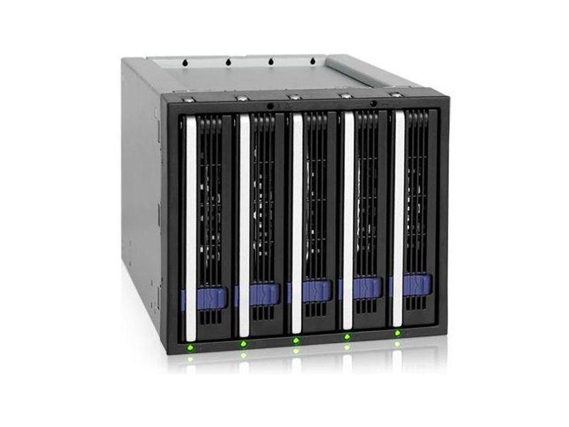 IcyDock FatCage MB155SP-B 5 bay EZ-tray 3.5&quot; SATA hard drive hot-swap backplane cage in 3* external 5.25&quot; bay